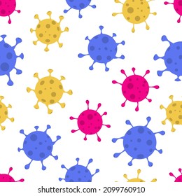 Coronavirus, COVID-19 seamless pattern. Pandemic medical concept. Vector illustration. 