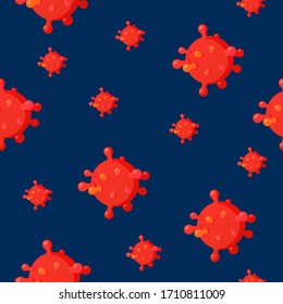 Coronavirus COVID-19 seamless pattern template. Vector background for healthcare medical science design.