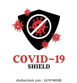 Coronavirus, covid-19, shield, protection, immune vector symbol. use for illustrate fight to coronavirus. Use for website, add to poster, presentation, etc.