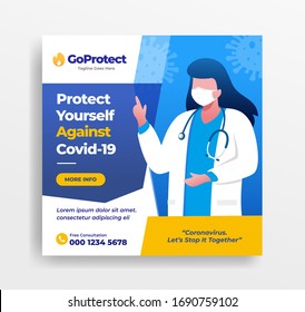 Coronavirus covid19 Social Media Banner Illustration flache Vektorillustration