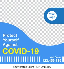 Coronavirus or covid-19 social media post or web banner design