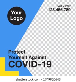 Coronavirus or covid-19 social media post or web banner design