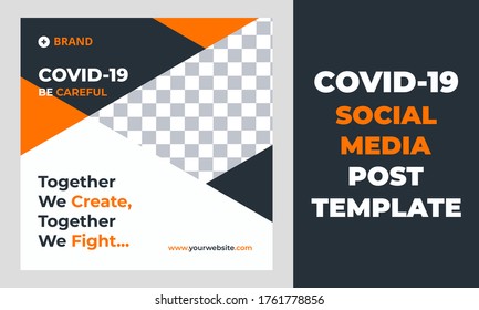 Coronavirus or COVID-19 social media post or web banner template