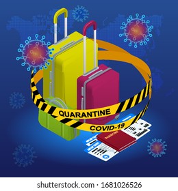 Coronavirus Covid-19, staying at home with self-quarantine to help slow outbreak and protect virus spread. Save the Planet from coronavirus.
