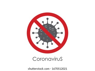 Coronavirus (Covid-19). Symbol of the fight against coronovirus. Stop virus sign. Coronovirus infection emblem flat vector illustration.