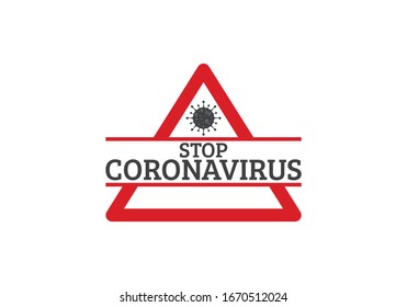 Coronavirus (Covid-19). Symbol of the fight against coronovirus. Stop virus sign. Coronovirus infection emblem flat vector illustration.