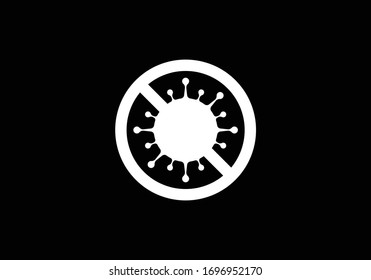 Coronavirus (Covid-19). Symbol of the fight against coronovirus. Stop virus sign. Coronovirus infection emblem flat vector illustration.