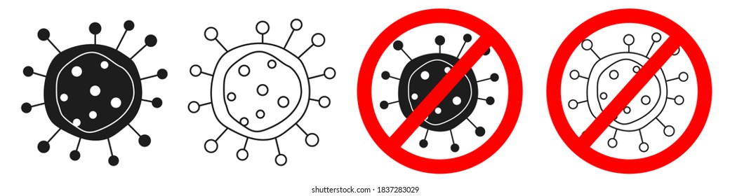 Coronavirus COVID-19 Symbol Icon. Prevention of Covid. Global Pandemic Alert.