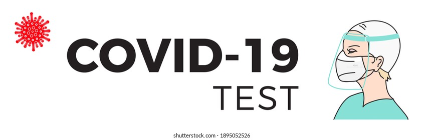 Coronavirus Covid-19 test banner. Flat vector illustration