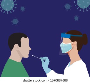 Coronavirus Covid-19 testing carried out by a medical professional, worker, doctor, or nurse. Patient receiving a Corona test.  - Shutterstock ID 1690887688