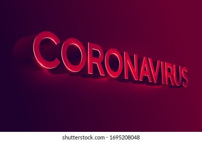 Coronavirus Covid-19  typography design. Red inscription on dark background