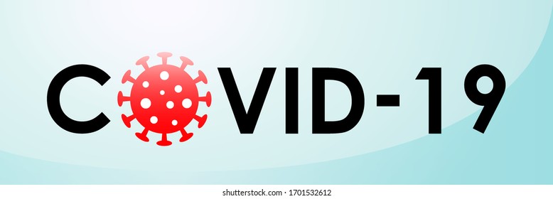 Coronavirus covid-19 typography logo. COVID-19 vector illustration