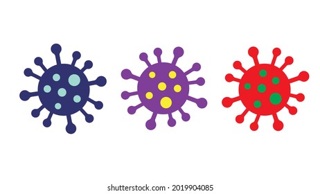 Coronavirus COVID-19 under the microscope.  illustration. vector. Germ and bacteria