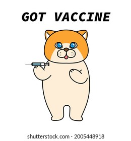 Coronavirus (COVID-19) Vaccination. Syringe and and a covid-19 vaccine. Treatment for coronavirus covid-19. Vector illustration.