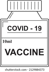 Coronavirus COVID-19 vaccine bottle line art vector icon for medical apps and websites
