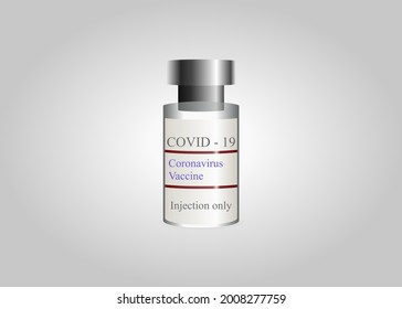 Coronavirus Covid-19 Vaccine Tube with White Background.