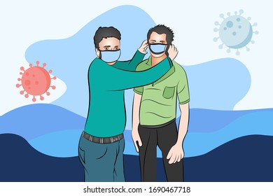 Coronavirus, Covid-19 vector art in editable illustration eps format