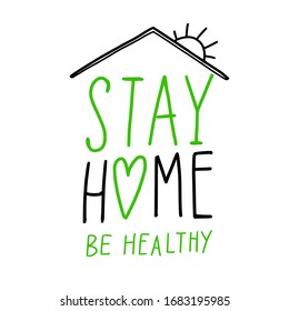 Coronavirus, Covid-19 vector hand drawn infographics poster, Stay Home , stay healthy. Pandemic protection Lettering poster, calligraphy