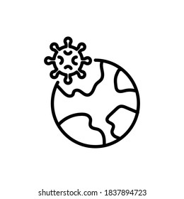 Coronavirus covid-19 vector icon. flu epidemic worldwide