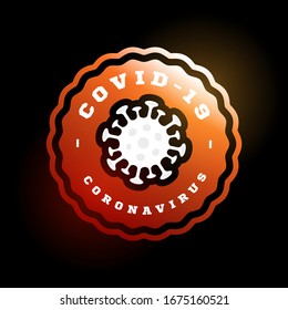 Logo del vector Coronavirus covid-19. Brote de 2019-nCoV en el estilo retro de emblema vectorial y diseño de logotipo de plantilla.Peligro del coronavirus y enfermedad de riesgo para la salud pública