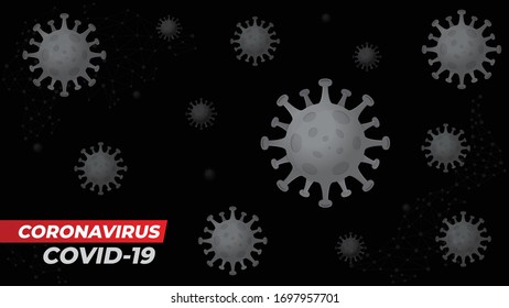 Coronavirus Covid-19 Virus Dark Background with Connecting Dots