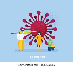 Coronavirus COVID-19-Virus. Flachdesign-Grafik, Vektorillustration