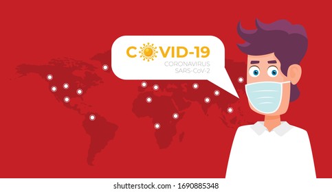 Coronavirus COVID-19 virus. Flat Design Graphic, vector