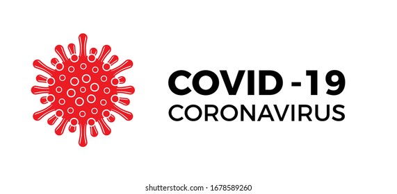 Coronavirus Covid-19 virus icon and text. Vector illustration