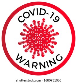 Coronavirus Covid-19 virus icon and text. Vector illustration