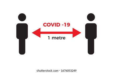 Coronavirus COVID-19 virus social distance concept. Safety instruction