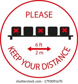 Coronavirus COVID-19 virus social distancing concept. Stay six feet apart.6 feet rule concept.Stay safe concept.