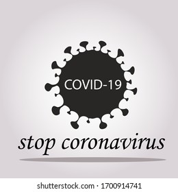 Coronavirus COVID-19 virus symbol. COVID-19. Icon. Novel coronavirus outbreak. Prevention of covid. Global pandemic alert. Covid-19 outbreak. Isolated vector illustration. Stock illustration.