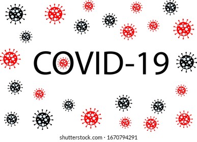 Coronavirus COVID-19 virus symbol. Novel coronavirus outbreak. Global pandemic alert. Covid-19 outbreak. Isolated vector illustration. Novel corona virus disease COVID-19, 2019-nCoV, MERS-Cov. 