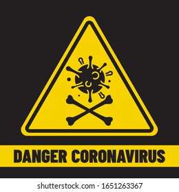 Coronavirus COVID-19 warning sign design vector. 