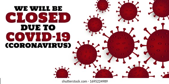Coronavirus, covid-19, seremos de tarjeta cerrada o banner. ilustración vectorial.