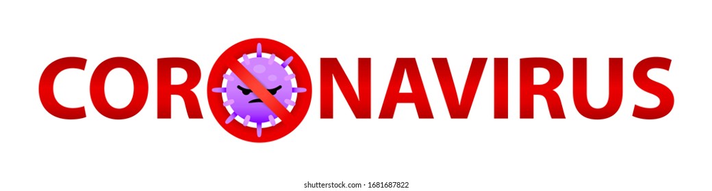Coronavirus, Vektorillustration COVID-19 mit Stopp Corona Symbol auf weißem Hintergrund
