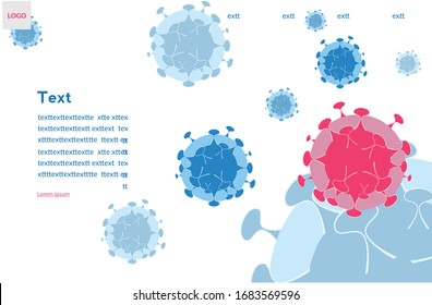 Coronavirus COVID-2019 . Deadly type of virus 2019-nCoV.  dangerous flu strain cases as a pandemic medical health risk concept .Vector illustration for web banner, infographics, mobile