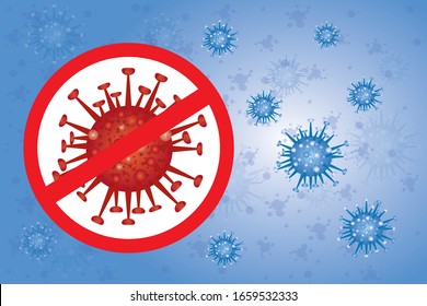 Coronavirus COVIT-19. Deadly type of virus 2019-nCoV. Outbreak, Travel Alert concept. The virus attacks the respiratory tract, pandemic medical health risk. Vector illustration