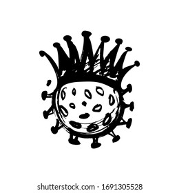coronavirus creative logo sketch on white background. coronavirus emblem