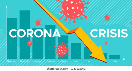 Coronavirus Crisis. Abstract vector concept of world finance crisis because coronavirus quarantine. Negative impact on trade market and global economy
