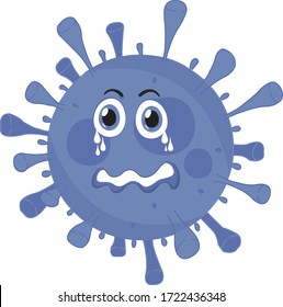 Coronavirus cry icon illustration vector blue transparent