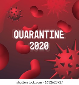 Coronavirus danger public health risk disease epidemic MERS-CoV flu spreading floating influenza virus cells quarantine 2020 wuhan nCoV bacteria icon vector illustration