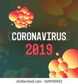 Coronavirus danger public health risk disease epidemic MERS-CoV flu spreading floating influenza virus cells wuhan 2019-nCoV bacteria icon vector illustration
