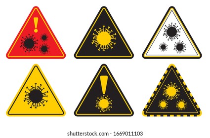 Coronavirus danger and public health risk disease and flu outbreak. Icon virus labels for cutting stickers,
tracking various locations Vector illustration EPS 10