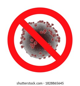 Coronavirus danger sign. Coronavirus cell. Design element for poster, card, banner, flyer. Vector illustration