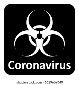 Coronavirus danger sign on white background. Vector illustration.