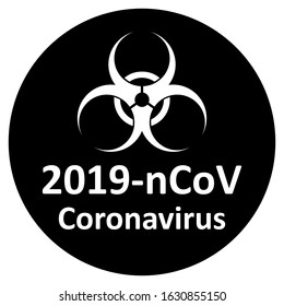 Coronavirus danger sign on white background. Vector illustration.