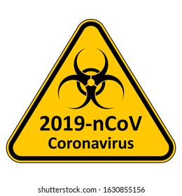 Coronavirus danger sign on white background. Vector illustration.