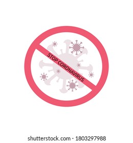 Coronavirus danger warning sign. Isolated element on a white background. Vector.For placement in public places

