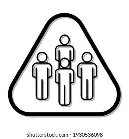 Coronavirus dangerous for people icon. Covid-19, 2019-nCoV in China, Wuhan. Isolated on white background. Vector illustration eps10. Sign or symbol